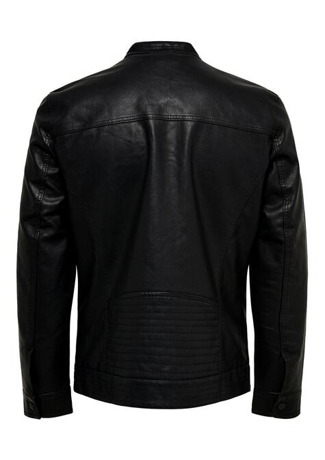 Veste en simili cuir - BLACK - 02-SMALL