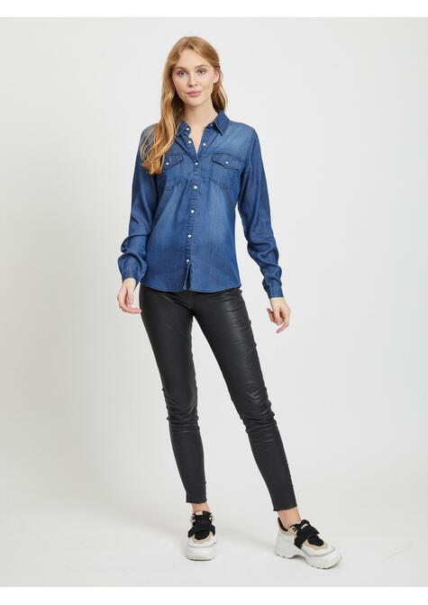 VIBISTA DENIM SHIRT-NOOS - DARK BLUE DENIM - 03-MEDIUM