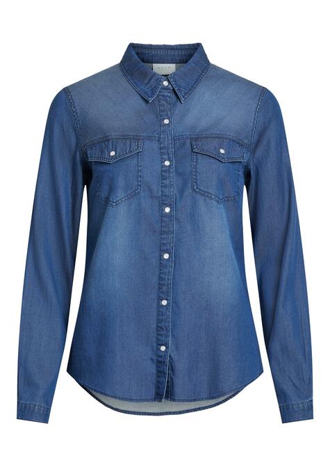 VIBISTA DENIM SHIRT-NOOS - DARK BLUE DENIM - 03-MEDIUM