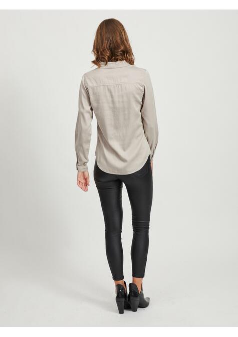 VIBISTA DENIM SHIRT-NOOS - SIMPLY TAUPE - 01-EXTRA SMALL