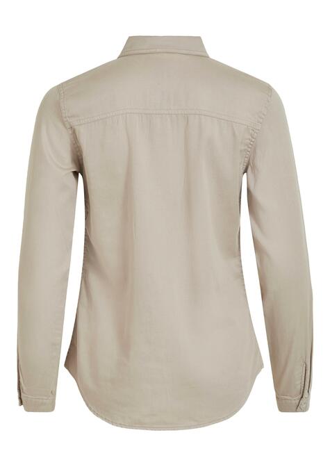 VIBISTA DENIM SHIRT-NOOS - SIMPLY TAUPE - 01-EXTRA SMALL
