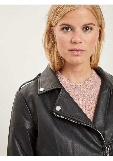 Veste simili cuir - BLACK - 01-EXTRA SMALL