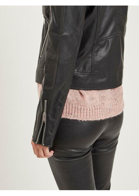 Veste simili cuir - BLACK - 01-EXTRA SMALL