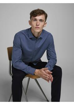 Chemise à manches longues - NAVY BLAZER/SLI - 03-MEDIUM