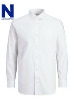 Chemise à manches longues - WHITE/SLIM FIT - 04-LARGE