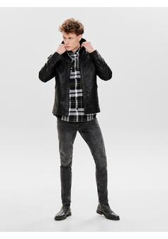 Veste en simili cuir - BLACK - 02-SMALL