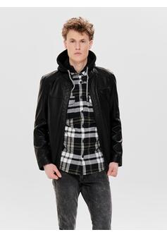 Veste en simili cuir - BLACK - 02-SMALL