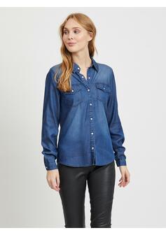 VIBISTA DENIM SHIRT-NOOS - DARK BLUE DENIM - 03-MEDIUM