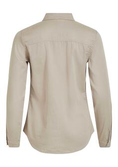 VIBISTA DENIM SHIRT-NOOS - SIMPLY TAUPE - 01-EXTRA SMALL