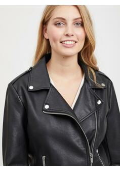 Veste simili cuir - BLACK - 01-EXTRA SMALL