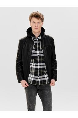 Veste en simili cuir - BLACK