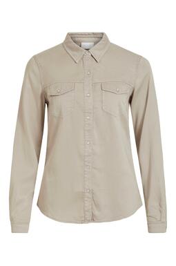 VIBISTA DENIM SHIRT-NOOS - SIMPLY TAUPE